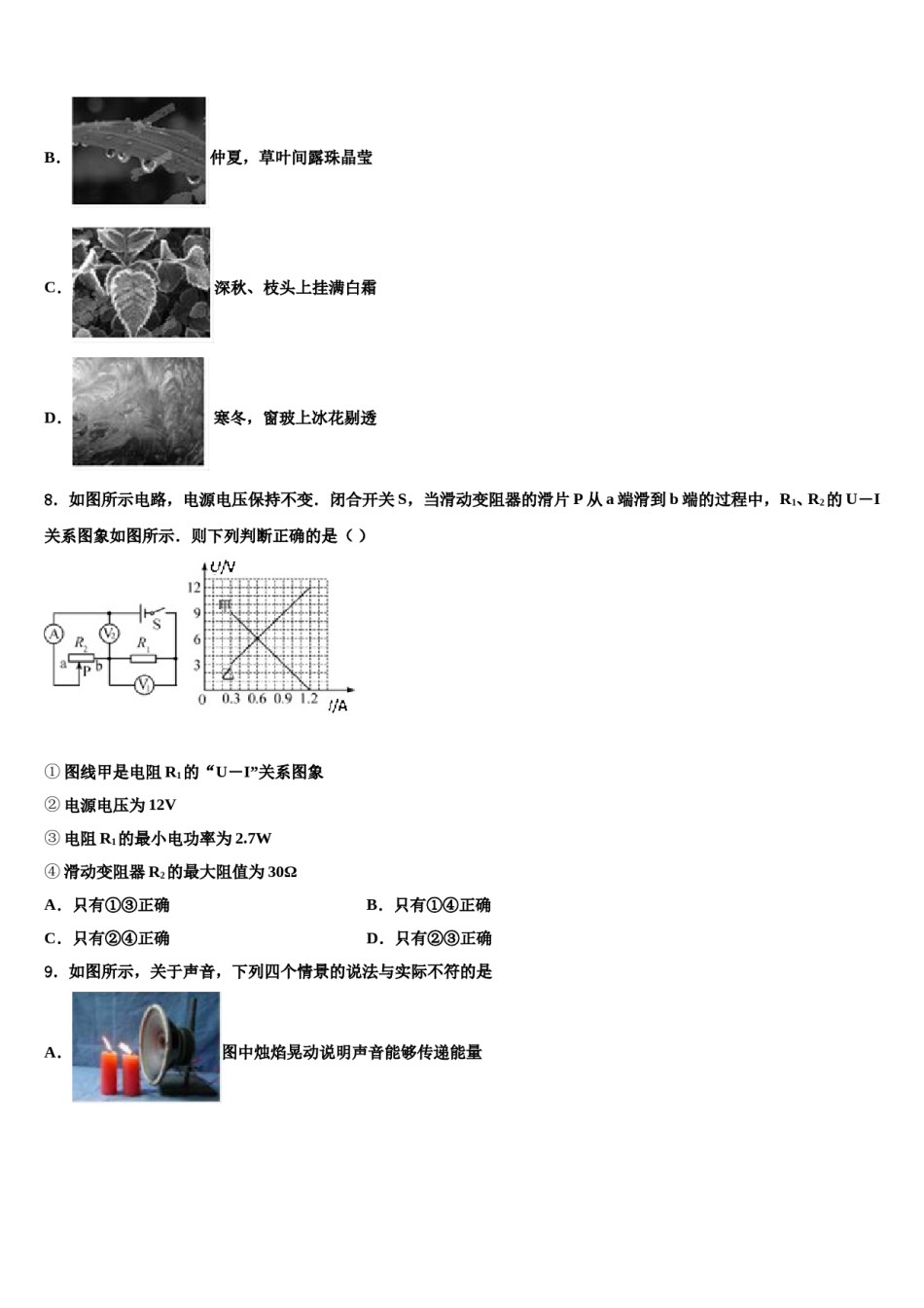 2024届广州市番禺区重点名校中考适应性考试物理试题含解析.doc_第3页