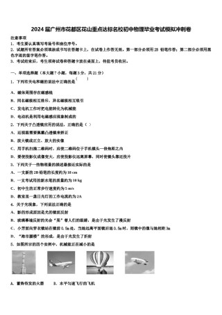 2024届广州市花都区花山重点达标名校初中物理毕业考试模拟冲刺卷含解析.doc