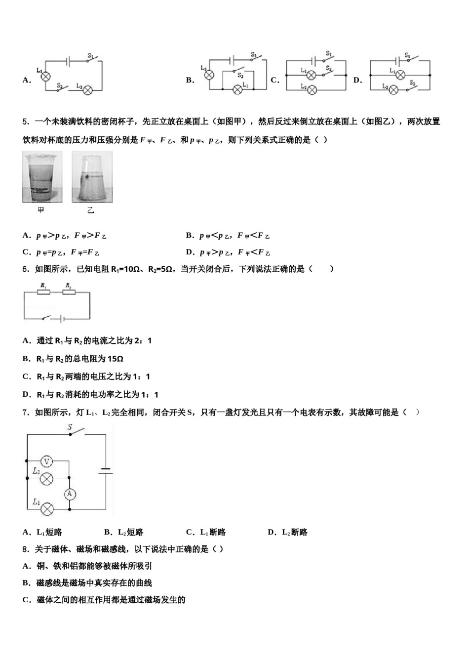 2024届广西南宁市达标名校中考物理全真模拟试卷含解析.doc_第2页