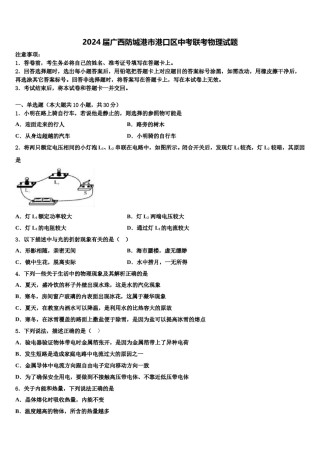 2024届广西防城港市港口区中考联考物理试题含解析.doc