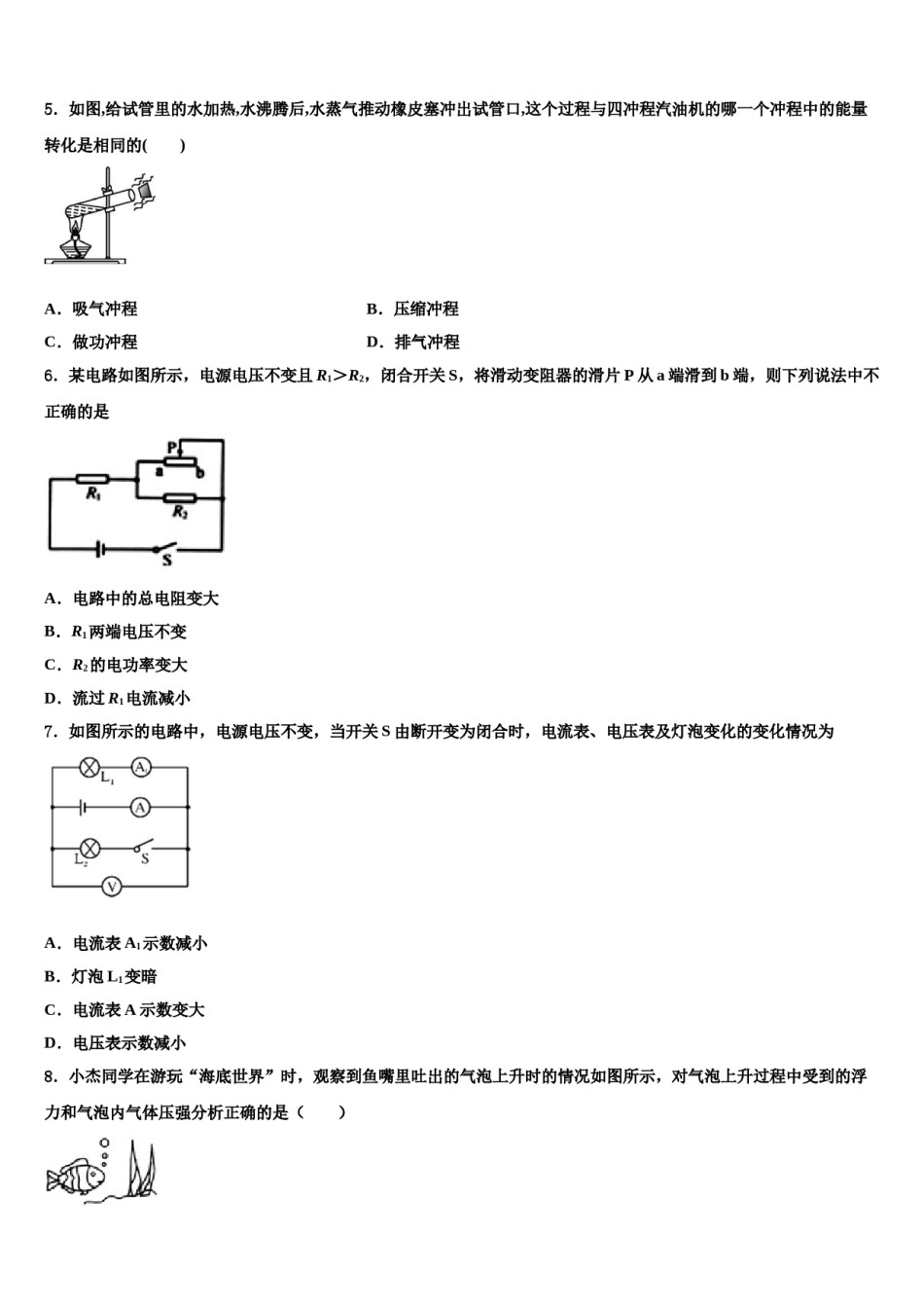 2024届江苏省姜堰区重点达标名校中考物理全真模拟试卷含解析.doc_第2页