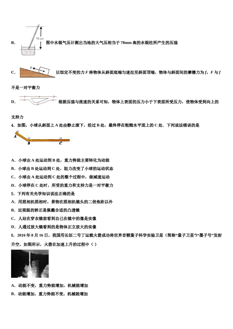 2024届江苏省宜兴市实验中学中考物理考试模拟冲刺卷含解析.doc_第2页
