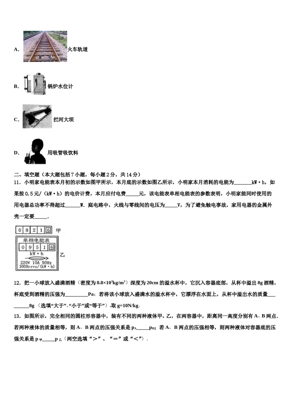 2024届江苏省常州市天宁区正衡中学中考物理猜题卷含解析.doc_第3页