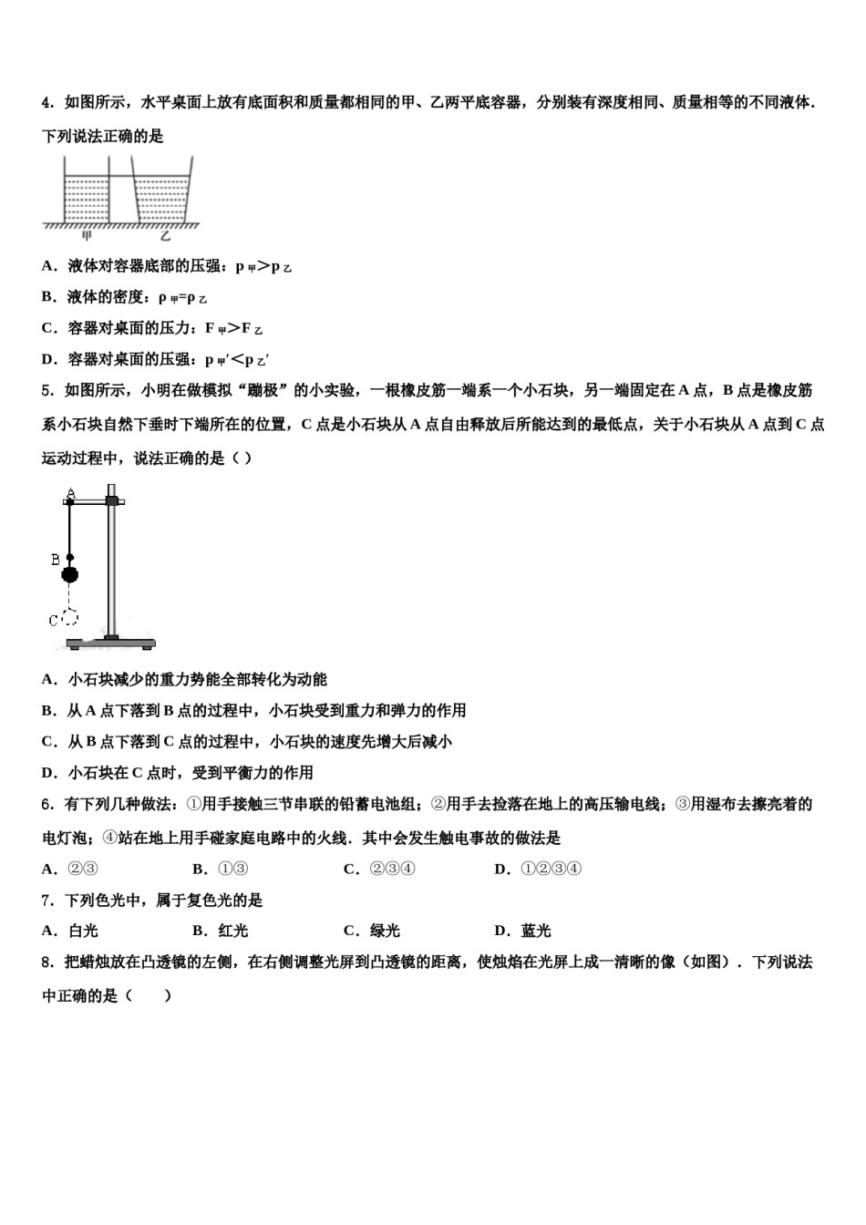 2024届江苏省常州市钟楼区二十四中学中考物理考前最后一卷含解析.doc_第2页