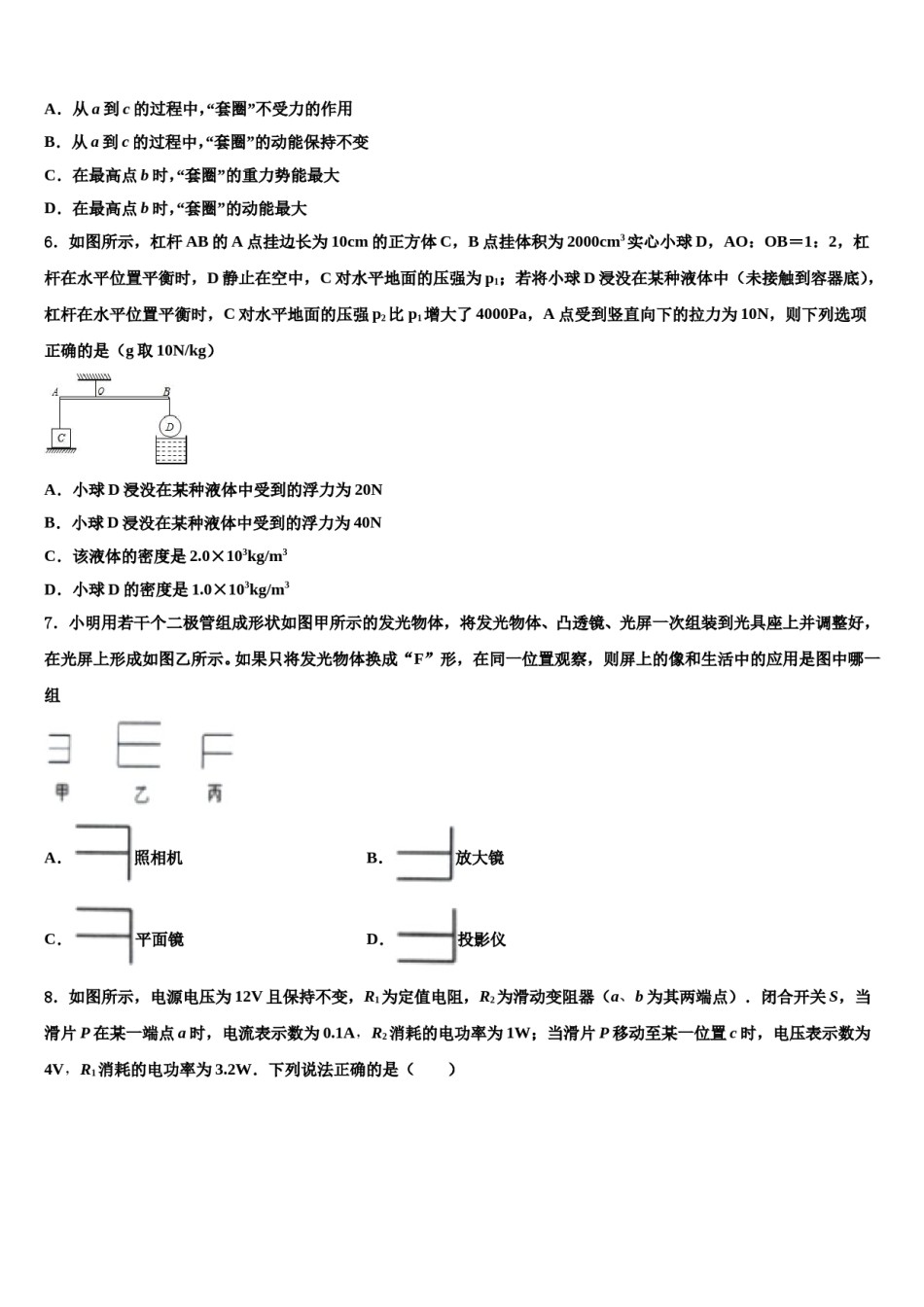 2024届江苏省溧水区重点中学中考冲刺卷物理试题含解析.doc_第2页