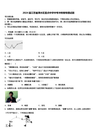 2024届江苏省溧水区重点中学中考冲刺卷物理试题含解析.doc