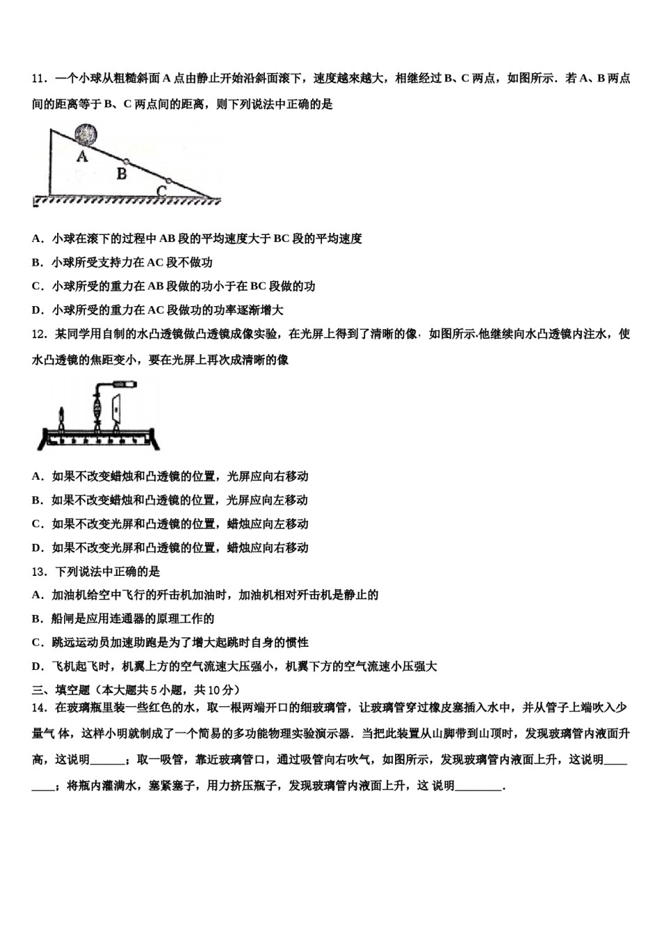 2024届江苏省溧水高级中学中考物理模拟预测题含解析.doc_第3页