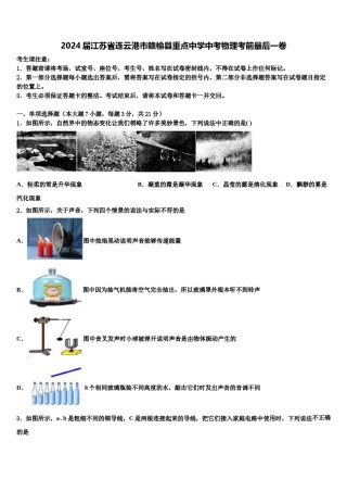 2024届江苏省连云港市赣榆县重点中学中考物理考前最后一卷含解析.doc