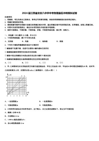 2024届江西省吉安八中学中考物理最后冲刺模拟试卷含解析.doc