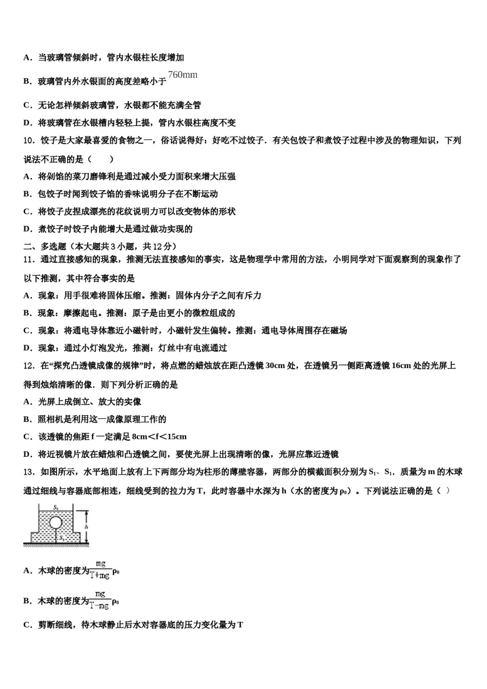 2024届江西省鹰潭市贵溪市重点名校十校联考最后物理试题含解析.doc_第3页