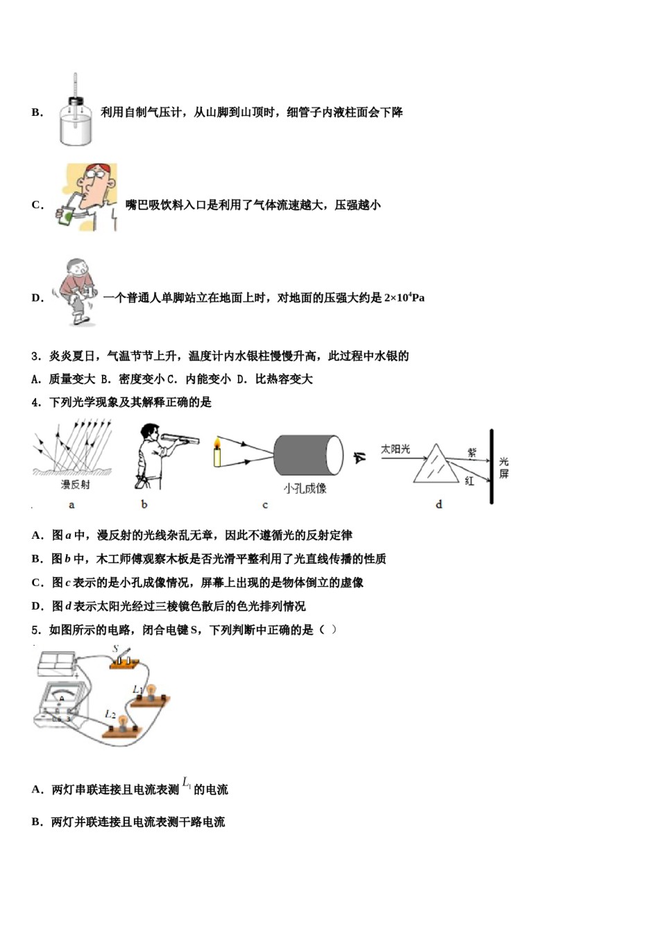 2024届河北省临城县重点中学中考物理最后一模试卷含解析.doc_第2页