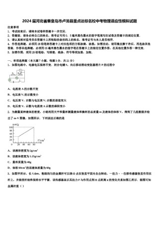 2024届河北省秦皇岛市卢龙县重点达标名校中考物理适应性模拟试题含解析.doc