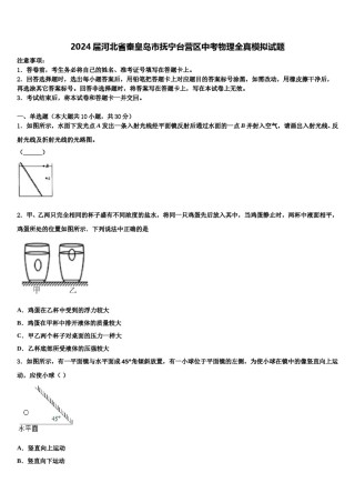 2024届河北省秦皇岛市抚宁台营区中考物理全真模拟试题含解析.doc