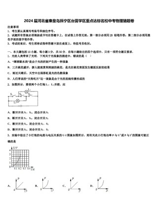 2024届河北省秦皇岛抚宁区台营学区重点达标名校中考物理猜题卷含解析.doc