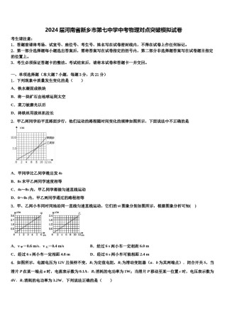 2024届河南省新乡市第七中学中考物理对点突破模拟试卷含解析.doc