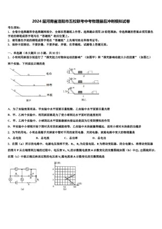 2024届河南省洛阳市五校联考中考物理最后冲刺模拟试卷含解析.doc