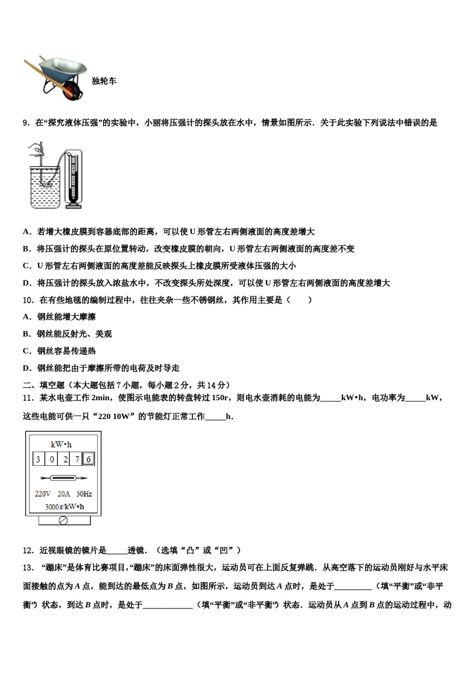 2024届河南省濮阳市濮阳县重点中学中考物理最后冲刺浓缩精华卷含解析.doc_第3页