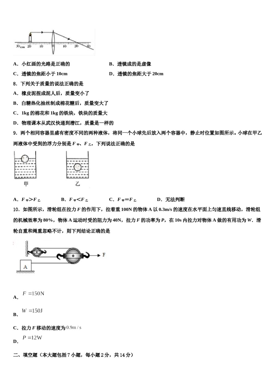 2024届河南省罗山县联考中考物理模拟试题含解析.doc_第3页
