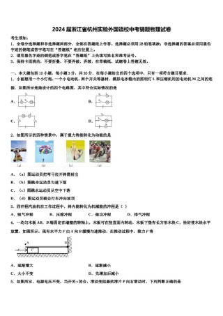 2024届浙江省杭州实验外国语校中考猜题物理试卷含解析.doc