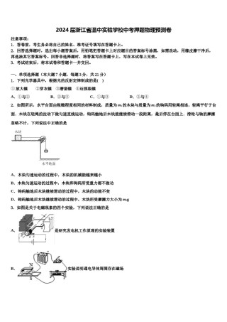 2024届浙江省温中实验学校中考押题物理预测卷含解析.doc