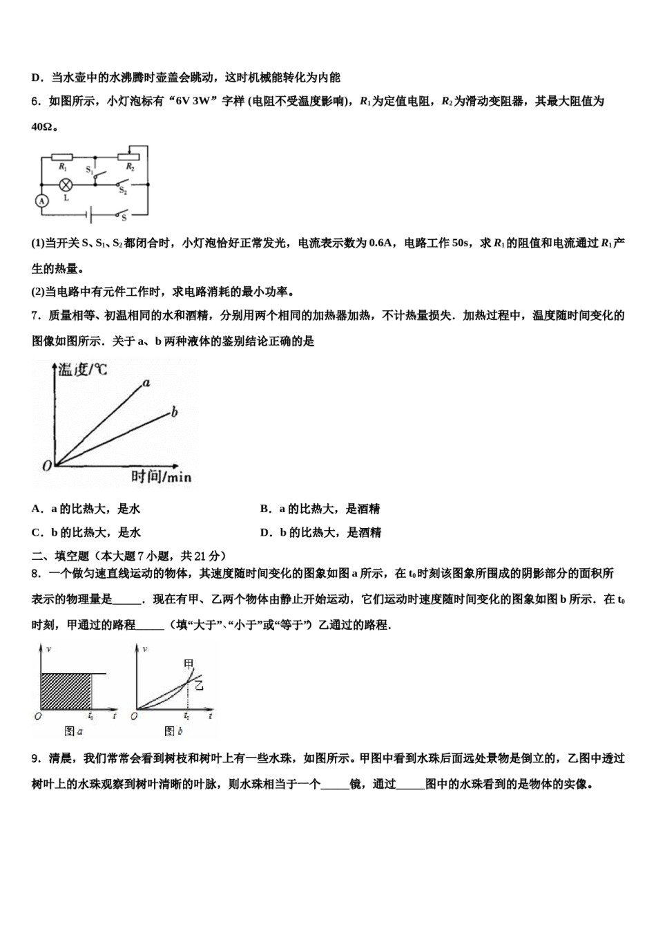 2024届浙江省温州市实验中学十校联考最后物理试题含解析.doc_第2页