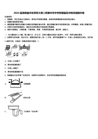 2024届海南省华东师范大第二附属中学中考物理最后冲刺浓缩精华卷含解析.doc