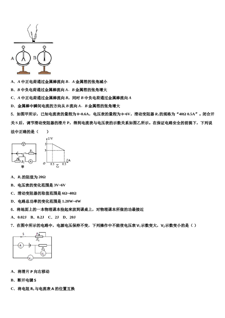 2024届海南省文昌市重点名校中考物理考前最后一卷含解析.doc_第2页