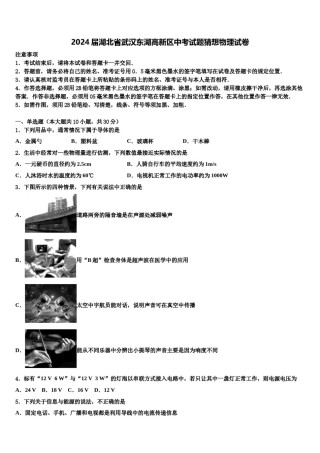 2024届湖北省武汉东湖高新区中考试题猜想物理试卷含解析.doc