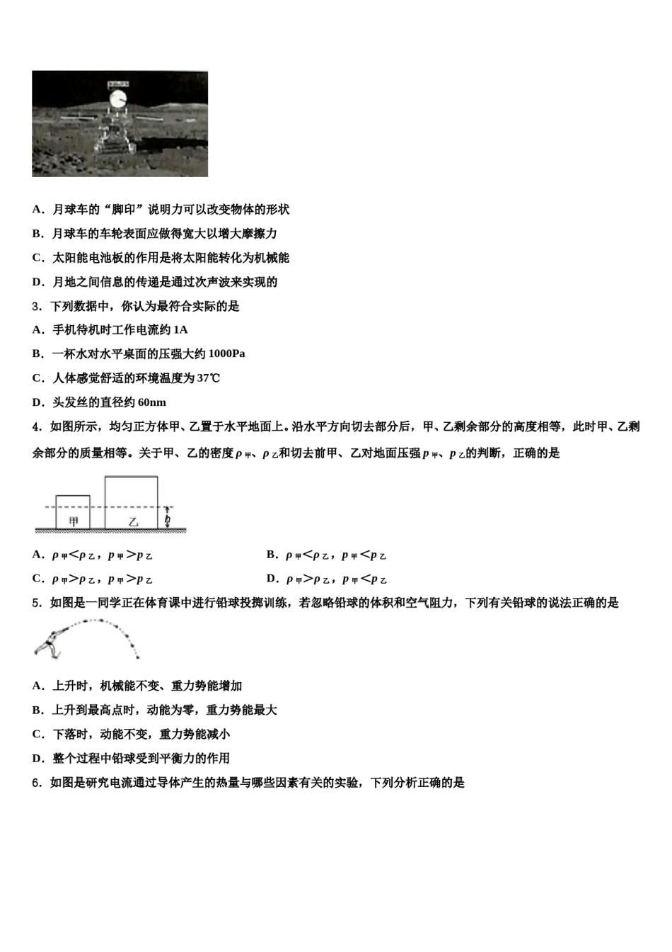 2024届湖北省武汉市蔡甸区八校联盟达标名校十校联考最后物理试题含解析.doc_第2页