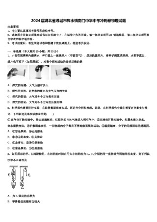 2024届湖北省通城市隽水镇南门中学中考冲刺卷物理试题含解析.doc