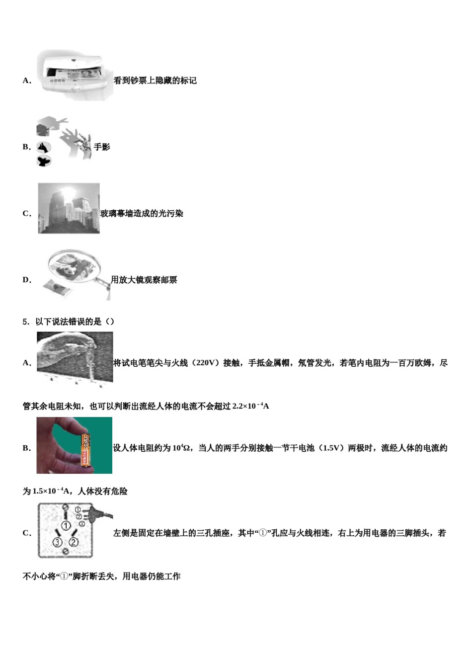 2024届湖北省黄石市协作体中考适应性考试物理试题含解析.doc_第2页