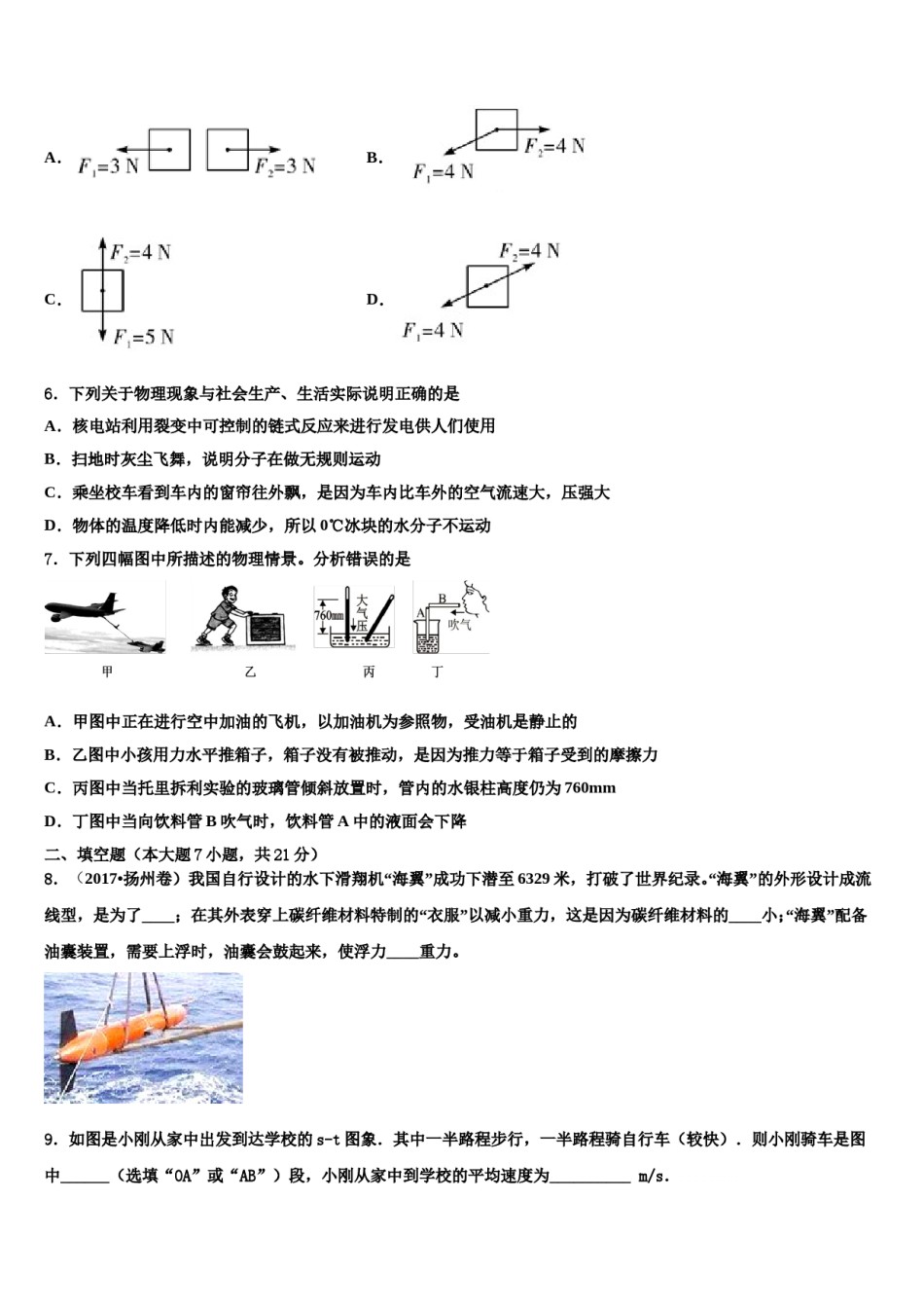 2024届湖北省黄石市还地桥镇南湾初级中学中考一模物理试题含解析.doc_第2页