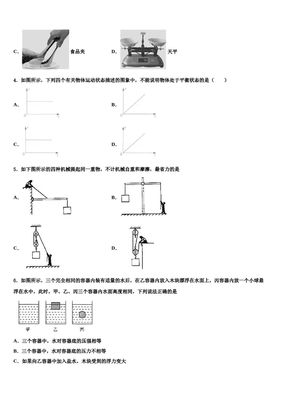 2024届湖北阳新一中重点达标名校中考二模物理试题含解析.doc_第2页