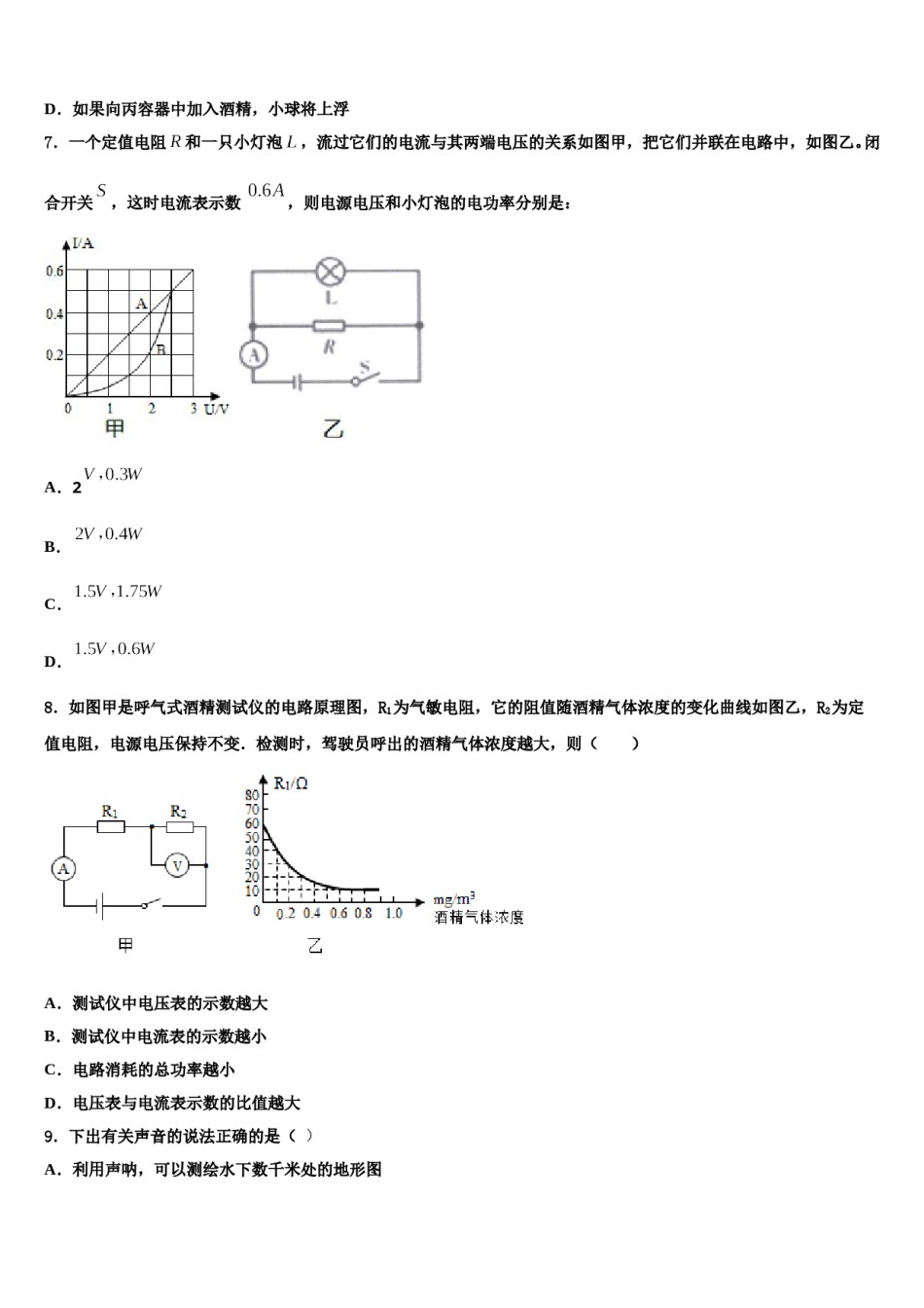 2024届湖北阳新一中重点达标名校中考二模物理试题含解析.doc_第3页