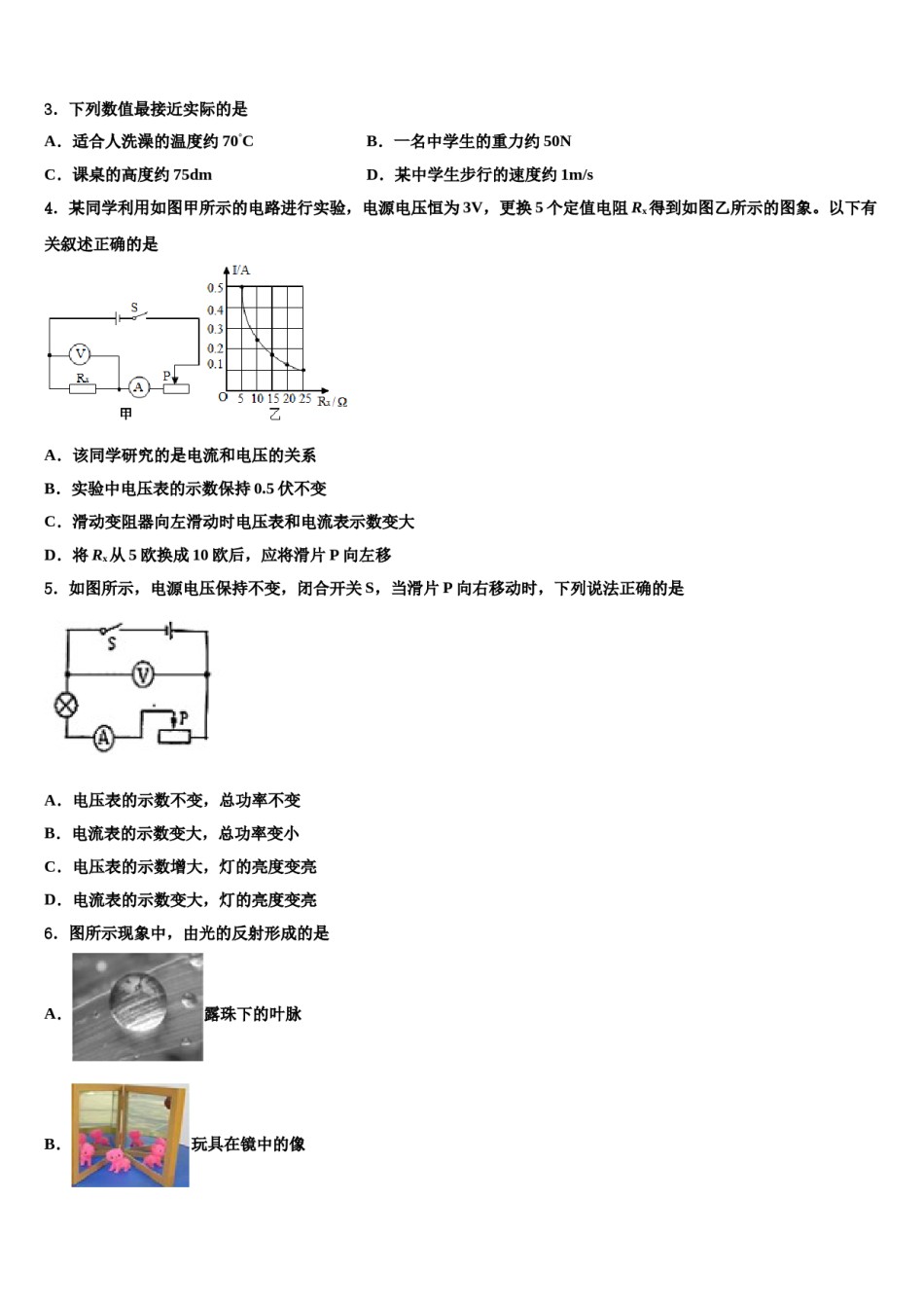 2024届湖南省茶陵县中考一模物理试题含解析.doc_第2页