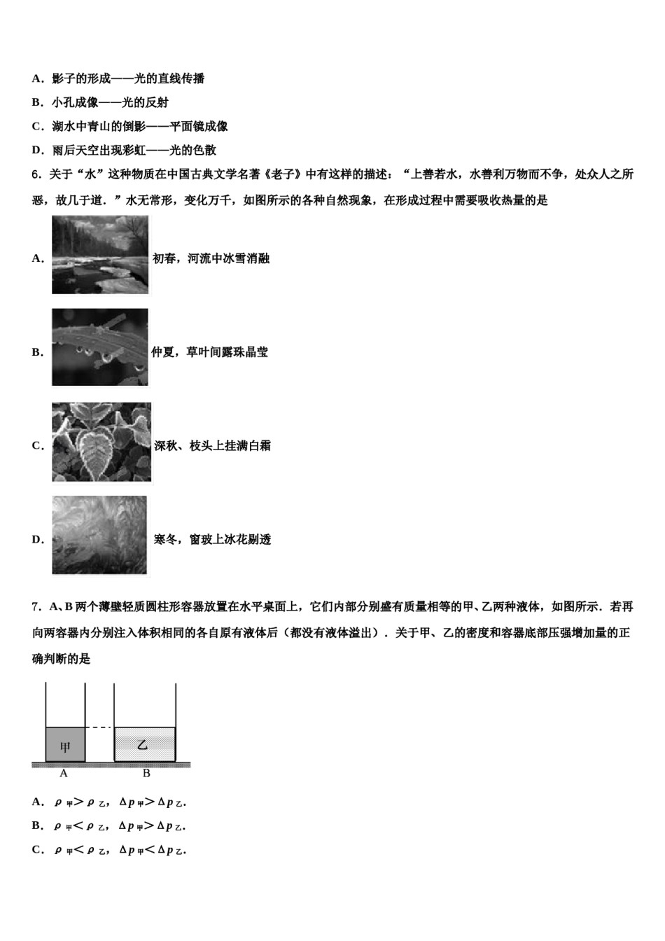 2024届湖南省邵阳市郊区重点中学中考物理押题试卷含解析.doc_第2页