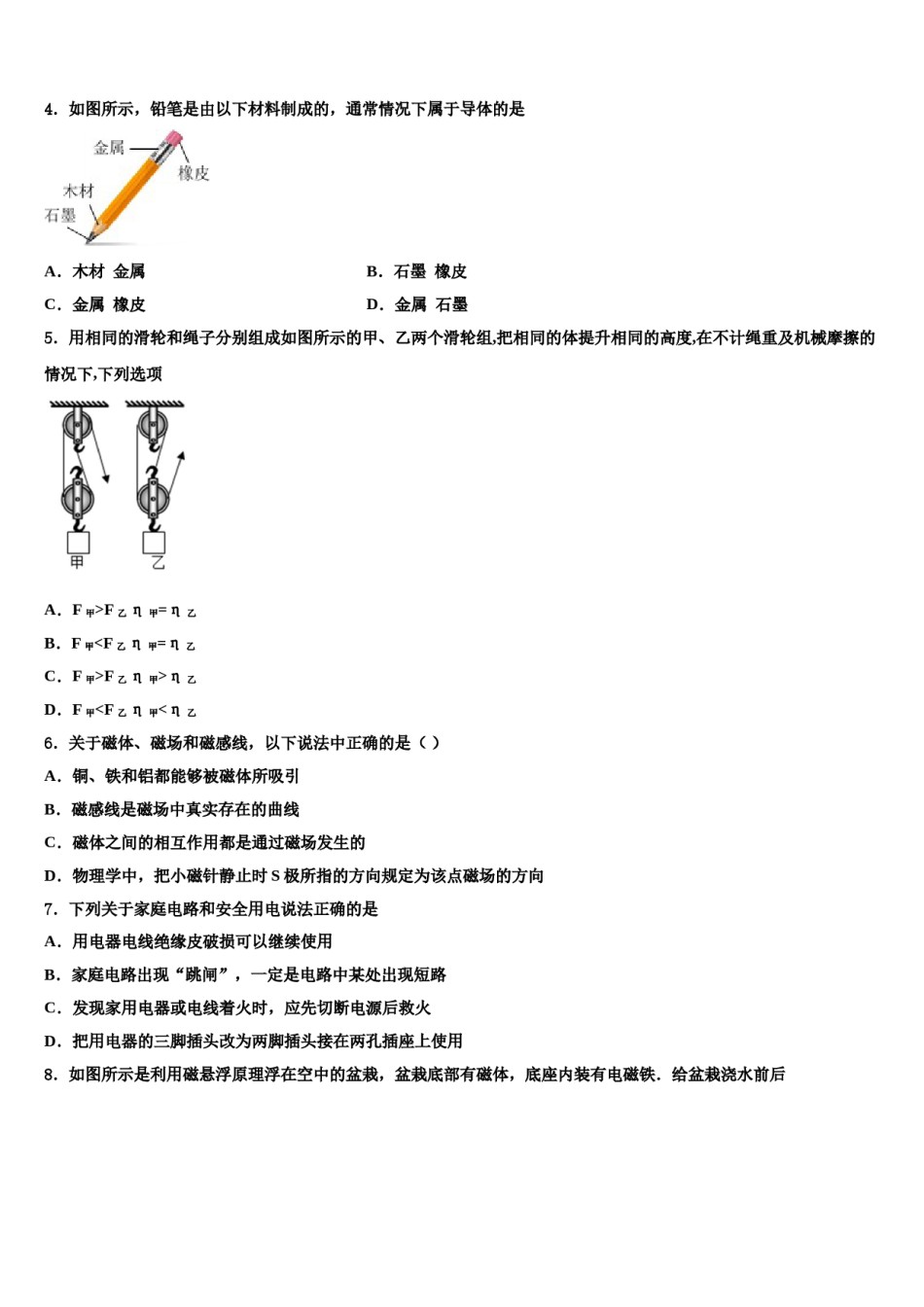 2024届福建省厦门外国语学校海沧附属学校中考物理模拟试题含解析.doc_第2页
