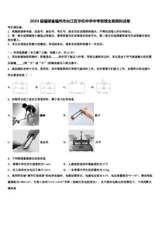 2024届福建省福州市台江区华伦中学中考物理全真模拟试卷含解析.doc