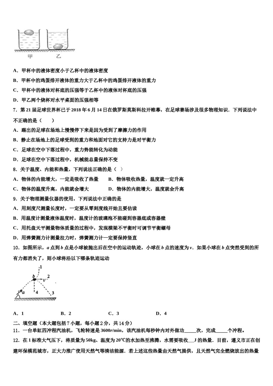 2024届福建省龙岩市武平县中考一模物理试题含解析.doc_第3页
