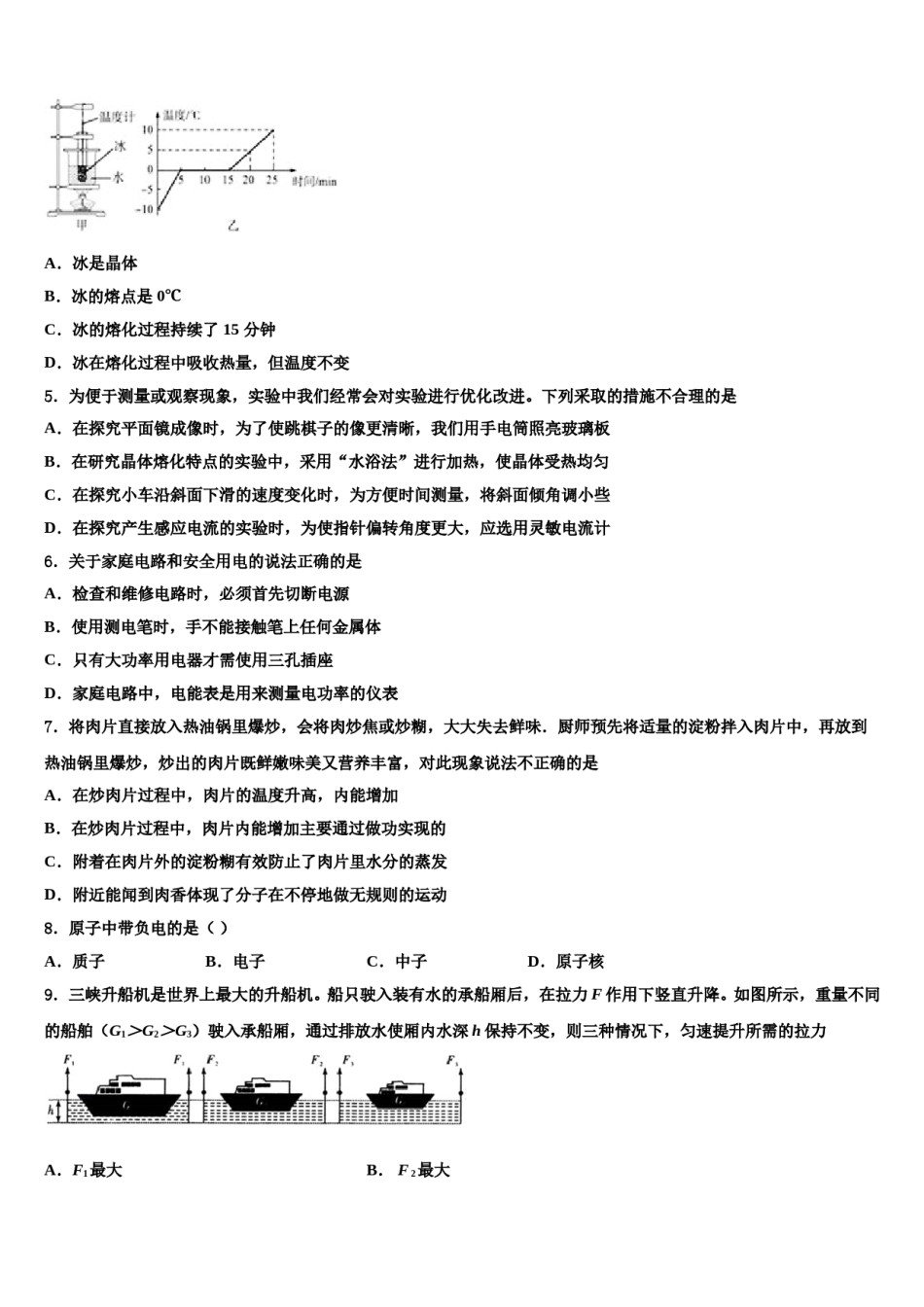 2024届福建省龙岩市金丰片区中考物理考试模拟冲刺卷含解析.doc_第2页