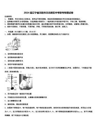 2024届辽宁省沈阳市沈北新区中考联考物理试卷含解析.doc