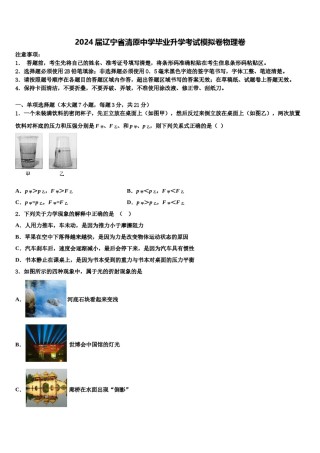 2024届辽宁省清原中学毕业升学考试模拟卷物理卷含解析.doc