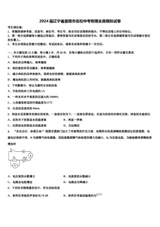 2024届辽宁省盘锦市名校中考物理全真模拟试卷含解析.doc