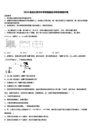 2024届连云港市中考物理最后冲刺浓缩精华卷含解析.doc
