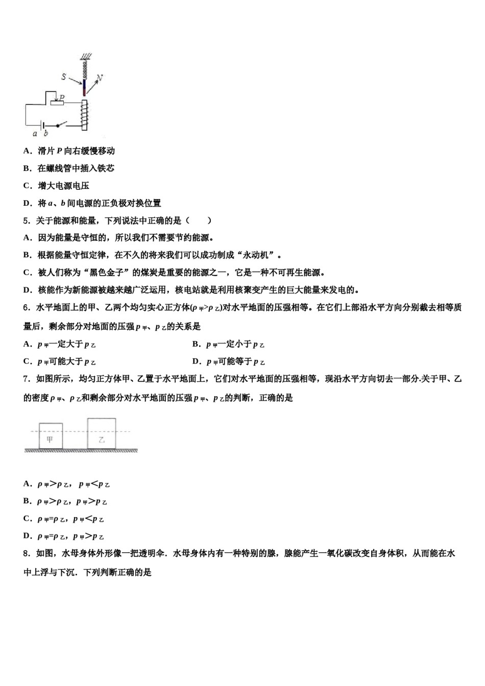 2024届通化市重点中学中考冲刺卷物理试题含解析.doc_第2页