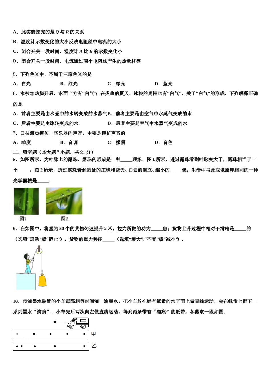 2024届重庆市巴川中学中考二模物理试题含解析.doc_第2页