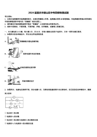 2024届重庆市璧山区中考四模物理试题含解析.doc