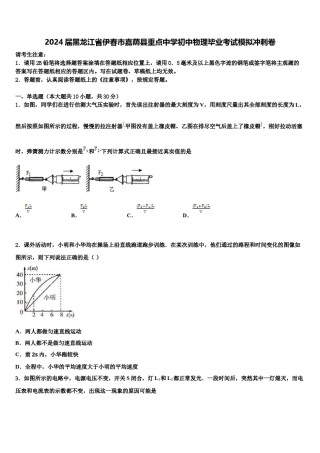 2024届黑龙江省伊春市嘉荫县重点中学初中物理毕业考试模拟冲刺卷含解析.doc