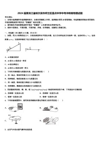 2024届黑龙江省哈尔滨市呼兰区重点中学中考冲刺卷物理试题含解析.doc