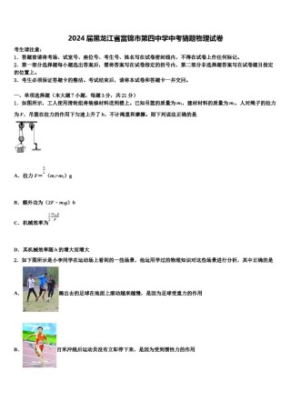 2024届黑龙江省富锦市第四中学中考猜题物理试卷含解析.doc